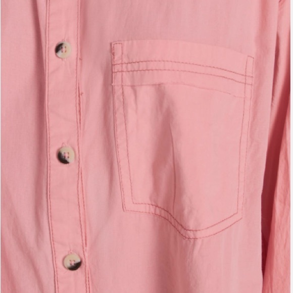 We The Free Happy Hour Solid Poplin Top Pink New With Tags - Picture 5 of 8